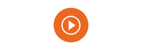 video play button icon in orange circle